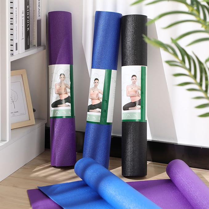 Wettarn 24 Pcs Yoga Mats Bulk - Non Slip, Lightweight Professional Colorful Exercise Mats for Yoga, Pilates, Fitness & Floor Workout