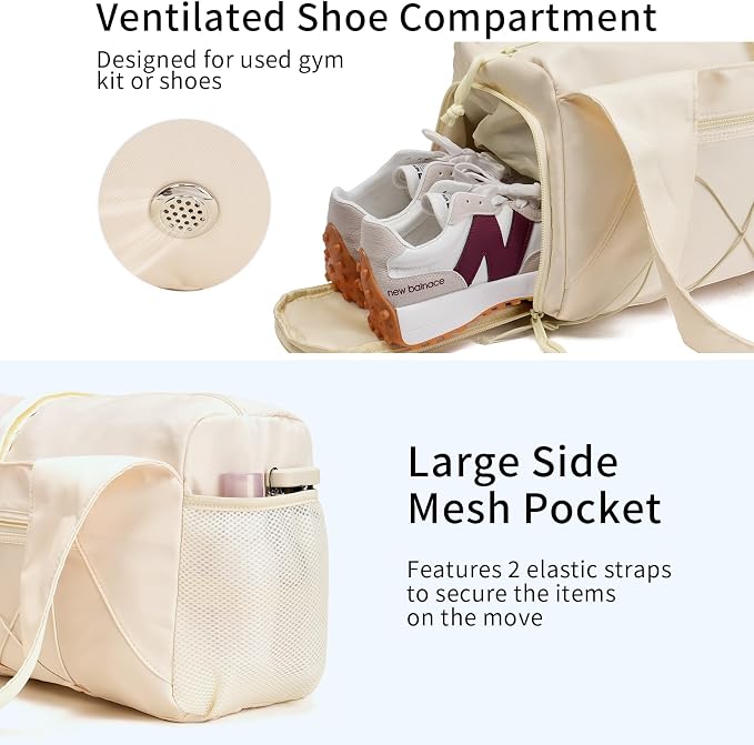 Handbag for Women Yoga Bag Large Capacity Yoga Pad Buckle with Shoe Compartment Water Bottle Sports Gym Bag Travel