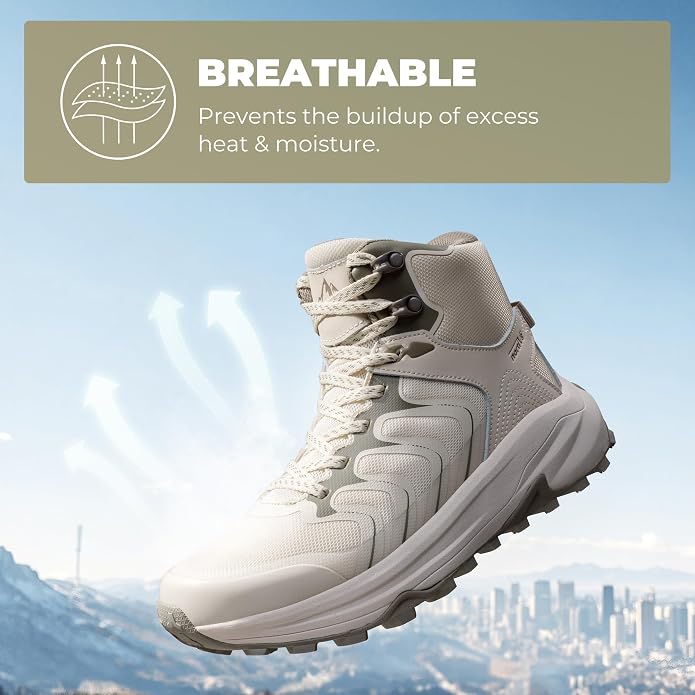 NORTIV 8 Women's Hiking Boots Waterproof with Arch Support Sneakers Walking Outdoor Comfortable Lightweight Boot Echo Mid