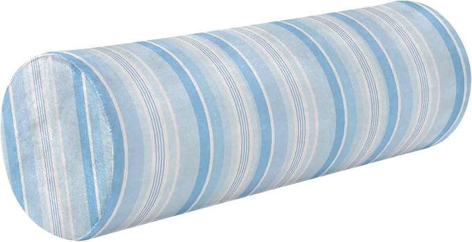 Bolster Pillow Spa Neck Roll Pillows for Bed Long Round Pillows for Bed Cylinder Neck Pillow Back Support Light Blue Stripe