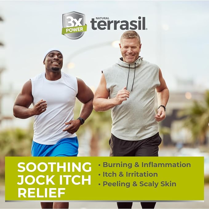 terrasil Jock Itch Antifungal Treatment Extra Strength -Clinically Proven Clotrimazole for Effective Jock Itch Treatment, All-Natural Soothing Care & Fast Relief of Jock Itch (50g)