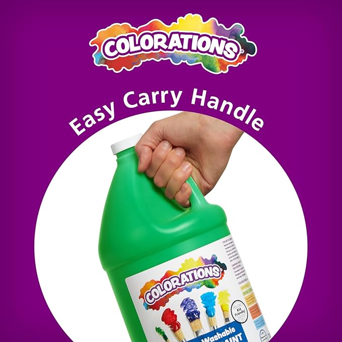 Colorations Paraben-Free Washable Tempera Paint for Kids - 1 Gallon Value Size, Vibrant Blue. Non-Toxic and Made in the USA, Classroom Must Haves, Bulk Arts and Crafts Supplies