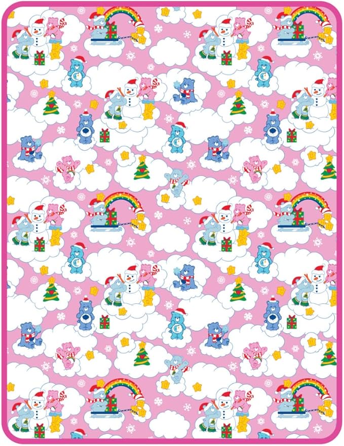 Care Bears Nostalgic Holiday Christmas Bedding Super Soft Cozy Plush Throw, 46 in x 60 in, (Officially Licensed Product) By Franco Collectibles