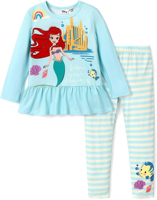 Disney Minnie Mouse Frozen Princess Marvel Toddler Girls Clothes Long Sleeve Sweatshirt + Leggings 2pcs Outfits Set 2-6Y