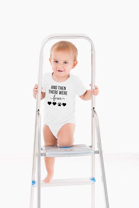 AW Fashions And Then There Were Four Baby Bodysuit Cute Newborn Boy Outfit Funny Baby Romper Girl Clothes