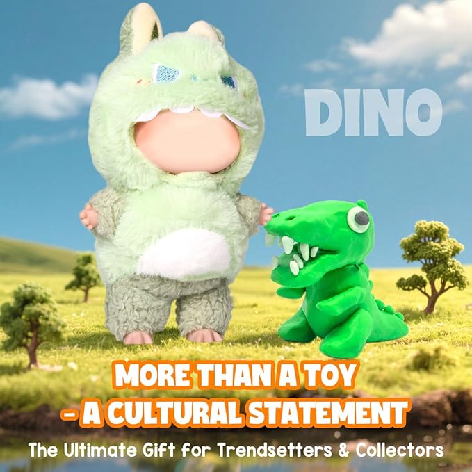 AICase for 17cm Doll Dinosaur Clothes/Outfit,Clothing Set for 17cm Doll,2 Piece Set Hat Clothing,Boys and Girls Stylish Adorable Clothes Accessories-03