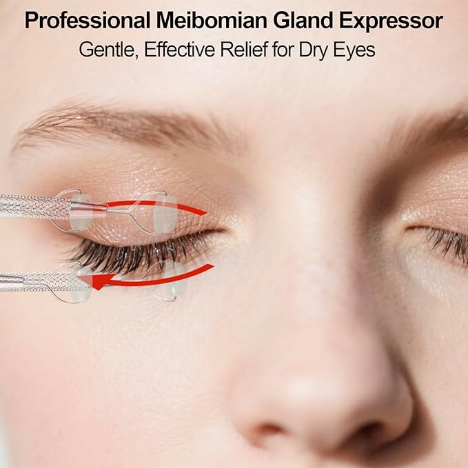 Metal Eyelid Massage Wand for Dry Eyes,Eyelid Roller for Chalazion,Stye & MGD Relief,Improves Meibum Flow & Unclogs Oil Glands,Gentle Meibomian Gland Expression for Blocked Eyelid Glands (mini)