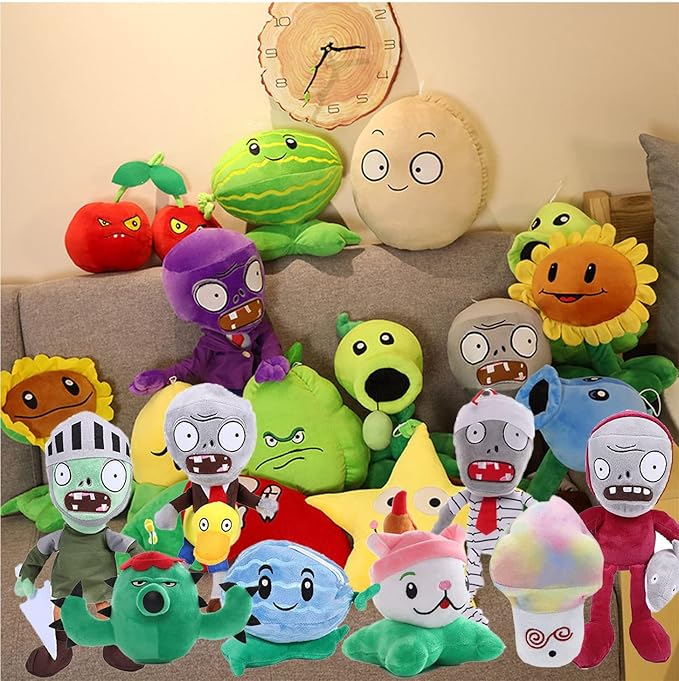 JHESAO 3 PCS Plants and Zombies PVZ Plush Plants Zombies Sets Toy, 1 2 Stuffed Soft Doll PVZ Plush Figure Doll New