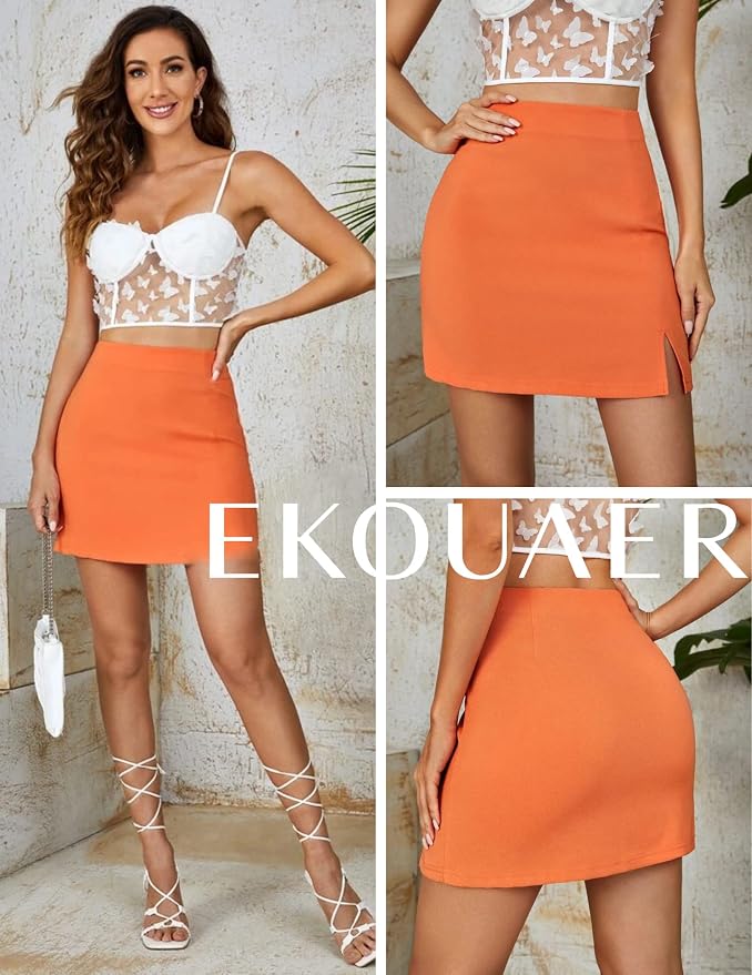 Ekouaer Women's Active Performance Skort Lightweight Skirt for Golf Tennis | Built-in Shorts, A Line, High Waisted, Tummy Control, Pickleball, Running, Workout, Sports, Skorts for Woman