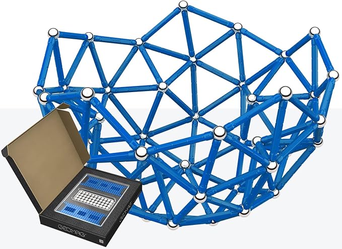 Geomag Masterbox Magnetic Toys for Kids Ages 8+, 248pc Blue Educational STEM Magnets for Kids - Swiss-Made Magnetic Blocks, Tiles and Building Toys from 100% Recycled Plastic