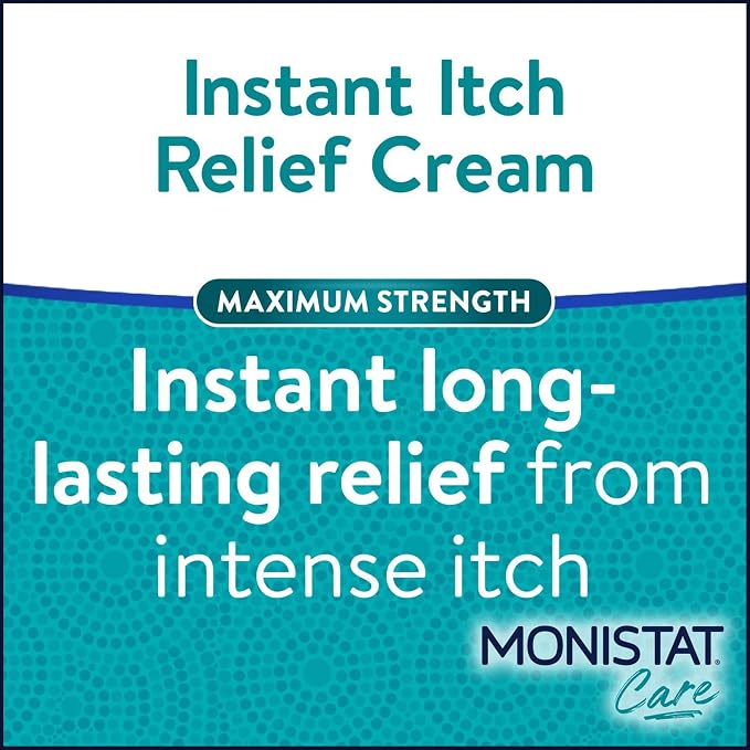 Monistat Instant Itch Relief Cream for Women, Fragrance-Free Formula with Aloe Vera Soothes and Cools Vaginal Itch, 1 Oz