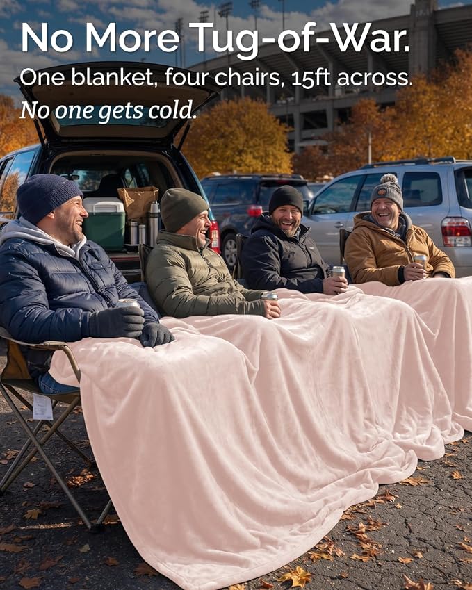 Ultra Soft Fleece Blanket Giant Blanket Size - Flannel Fleece Luxury Blanket - Lightweight for Couch Bed Chair - Thick, Warm and Breathable - All Season Cozy, Rosewater