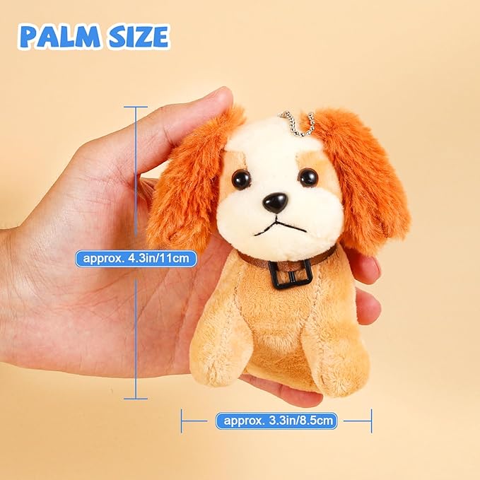 Niceup 10Pcs 4.5in Small Stuffed Animals Plush Puppies Bulk Adopt Dog Party Favors Cute Little Paw Pup Soft Plush Toys Doll for Pawty Birthday Goodie Bag Fillers Kids Class Easter Egg Basket Stuffer