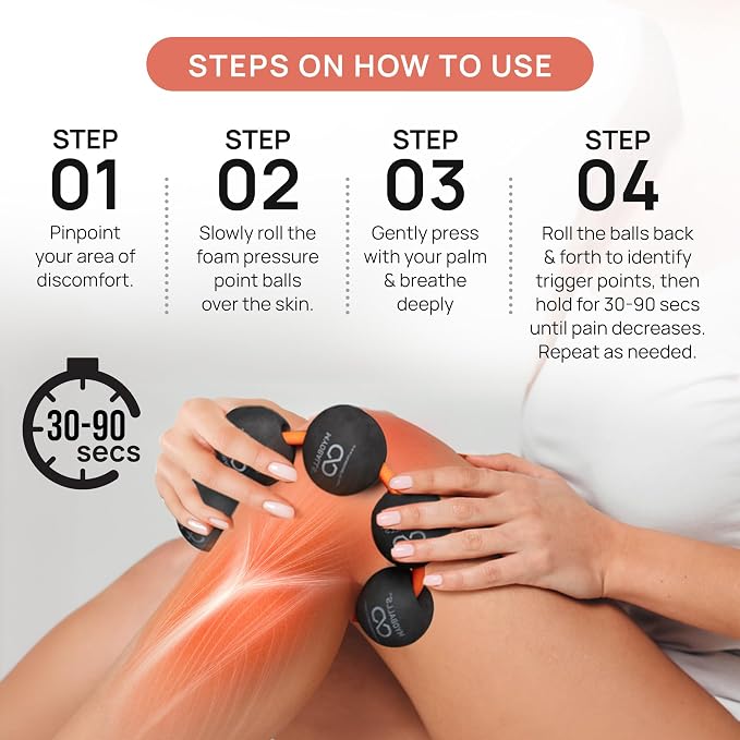PRIMEKINETIX MyoBalls Massage Therapy Balls - 360° Relief for Plantar Fasciitis, Shin Splints, Tight Calves & IT Band - Deep Tissue Trigger Point Tool for Athletes & Active Lifestyles - 7 Ball Set