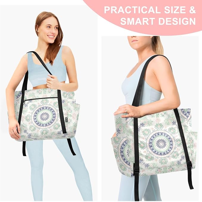 MCHIVER Yoga Bag for Women Men Large Yoga Mat Bag with Adjustable Strap Workout Bags Totes for Pilates Yoga Travel