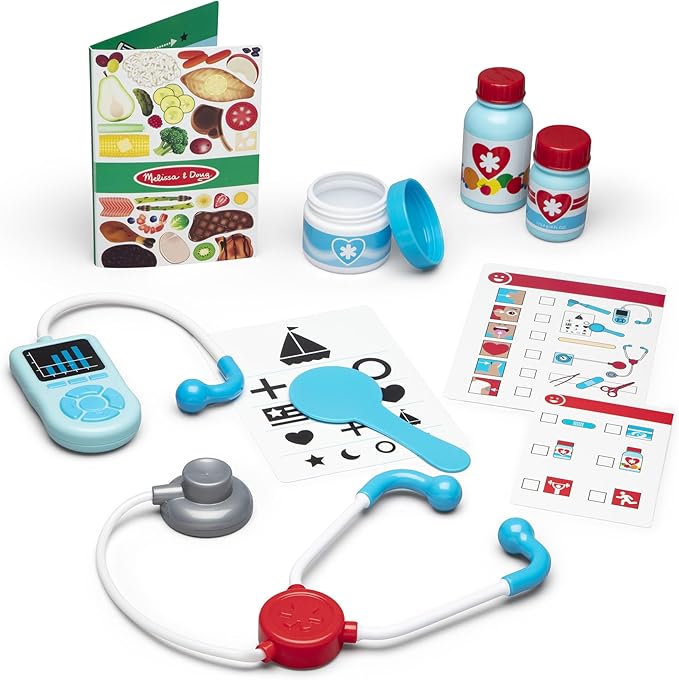 Melissa & Doug Get Well Doctor’s Kit Pretend Play Set – 25 Toy Pieces for Preschool Girls, Boys Doctor Role Play Set, Doctor Kit for Toddlers and Kids Ages 3+