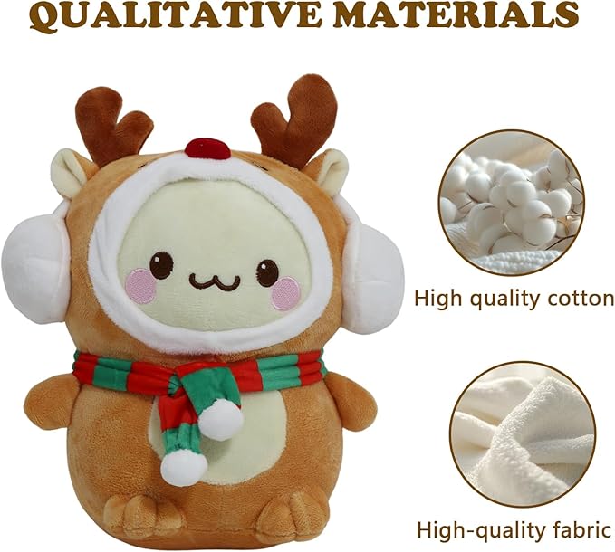 Christmas Deer Plush Toys, Stuffed Animal Plush Pillow, Christmas Plushies Toys for Birthday Party Home Decor