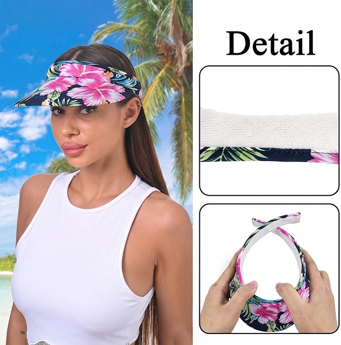 3 Pack Sports Sun Visor Hat Women Men Adjustable Clip On Visors Outdoor Golf Beach Cap
