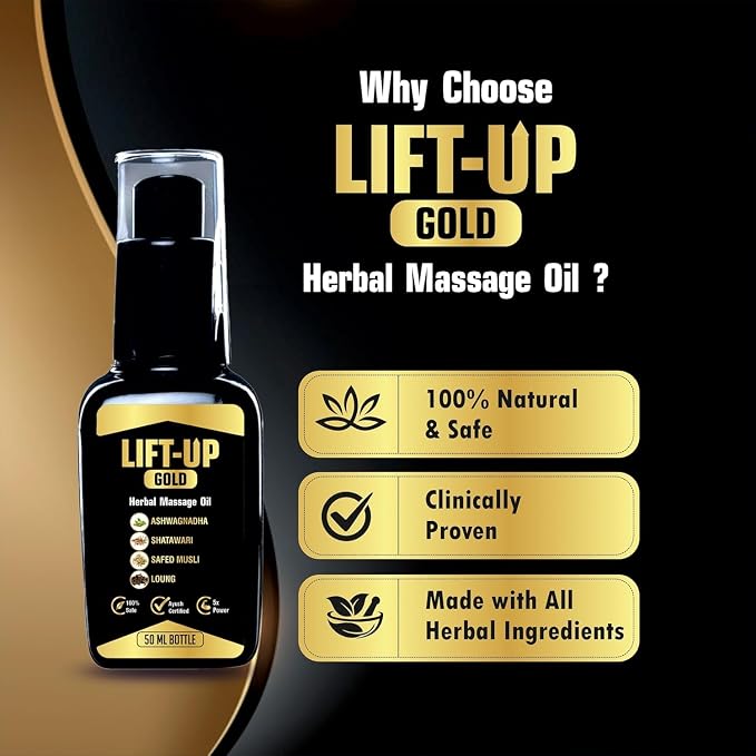 Lift UP Gold Lift-Up Upgrade Massage Oil for Men 100% Pure and Natural - 1 Ml (50Ml)
