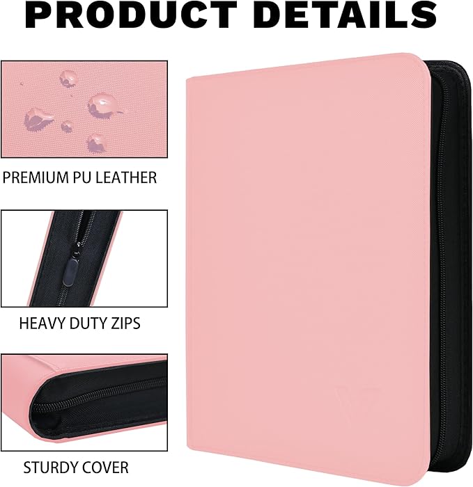 Top Loader Binder 9 Pocket,Holds 324 Top Loaders,Toploaders Binder 9 Pocket for 3" x 4"Rigid Cards,Double Sided Card Binder Abulm in 3"x4"Toploaders for Trading Cards