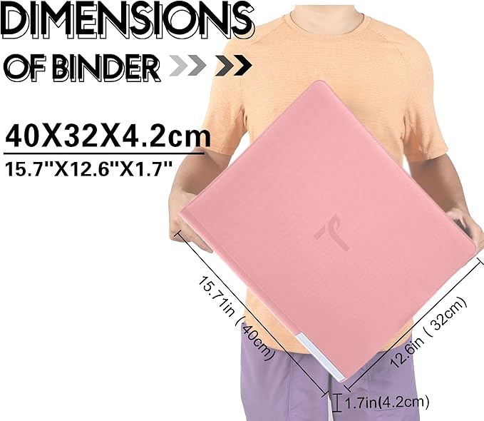 Top Loader Binder for Cards, 9 Pocket, Holds Up to 360 Toploaders with Ringless 20 Double-Sided Sleeves, Side Loading Top Loader Card Binder with Zipper for Trading Sports Cards in 3" x 4" Toploaders