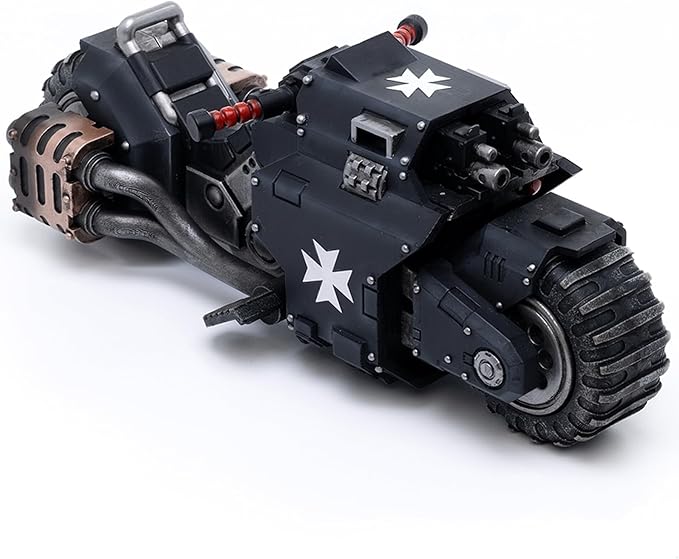 JOYTOY Warhammer 40k Action Figure 1：18 Scale 8.46inch Space Marines Black Templars Outriders Motorcycle Anime Model for Collectible and Displayable Figures