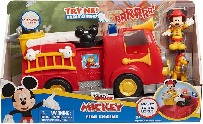 Disney’s Mickey Mouse Mickey’s Fire Engine, Figure and Vehicle Playset, Lights and Sounds