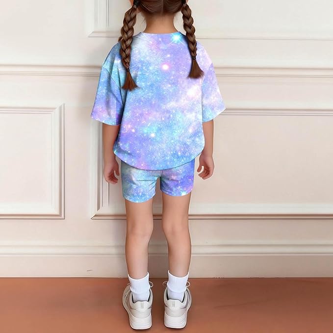 K-POP DEM0N Hunters Outfits for Girls, 2 Piece T-Shirts and Apparel Sets Birthday Gift