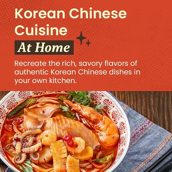 Chung Jung One O'Food Jjampong Seafood Broth Sauce, Korean Chinese Style Spicy Jjambong Flavor Soup Powder, Hot Jjamppong Base, Perfect with Fresh Squid, Shrimp, Clams, Vegetables, Noodles, Rice