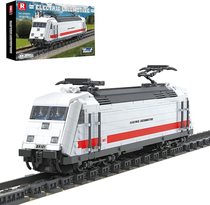 BR101 Train Building Block Set with Track 66802, Creative Train Model Set, Collectible Electric Locomotive Display, Ideal Gifts for Boys and Adults(1928PCS)