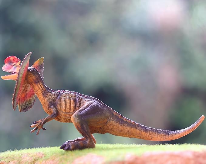 Gemini&Genius Dilophosaurus Action Figure Dinosaur World Dino Park Toys Green Science Educational Realistic Design Dinosaur Figure for Home Decoration, Classroom Prize, Party Gifts to Kids