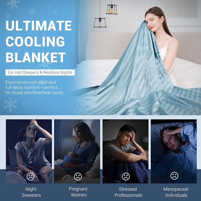 Elegear Double-Sided Cooling Blanket for Hot Sleepers, King, Arc-Chill 3.0 | Q-Max>0.5 Cooling Fabric, Absorbs Heat to Keep Body Cool, Breathable Summer Blankets for Night Sweats & Menopause, 108"x90"