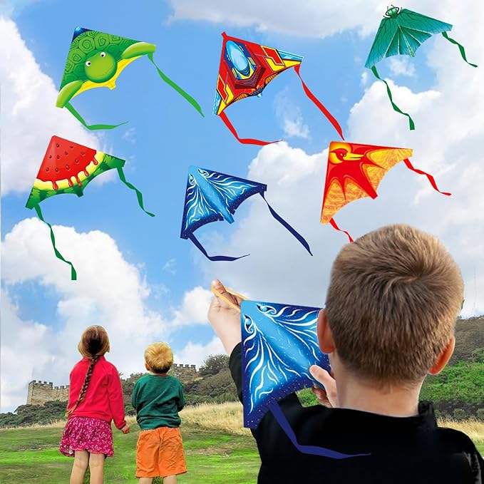 YongnKids 6 Pack/ 20 Pack Mini Kite for Boys Girls Age 3-5 4-8, Finger Launcher Kites Easy to Fly Ejection Flying Toys Kite for Kids Teens Ages Beach Park Backyard Outdoor Sports
