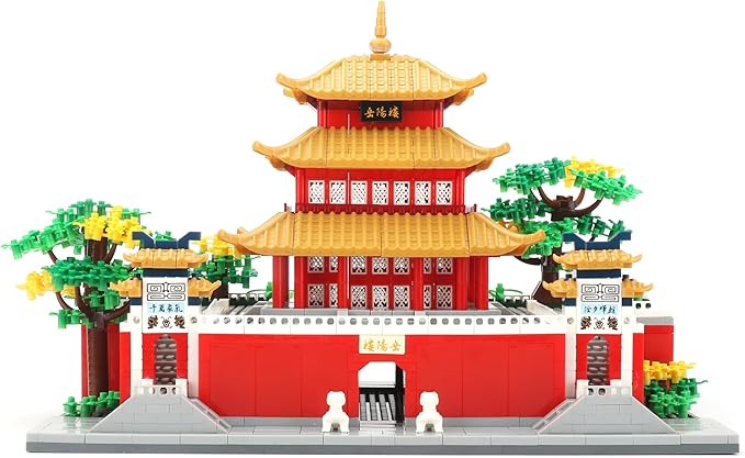 Micro Building Blocks for Adults and Teens Age of 14+ 2236 PCS Chinese House Asian Architecture Creative DIY Construction Toy for Stress Relief & Home Decor - Yueyang Tower