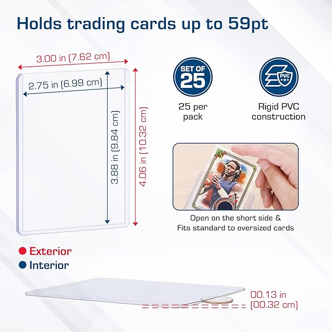 BCW 59 PT Thick Card Top Loaders | Protective Thick Toploaders for Trading Cards Up to 59PT | Rigid Card Toploader for Memorabilia & Collectibles | 100 Pack