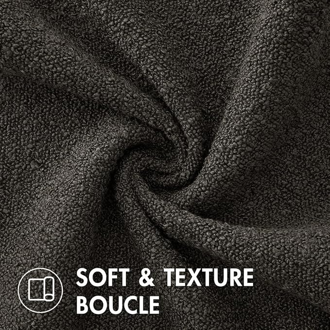 MIULEE 20x20 Decorative Lumbar Boucle Couch Pillow Covers Dark Coffee | Set of 2 Textured Neutral Throw Pillow Covers, Accent Solid Pillowcases, Sofa Living Room Home Decor