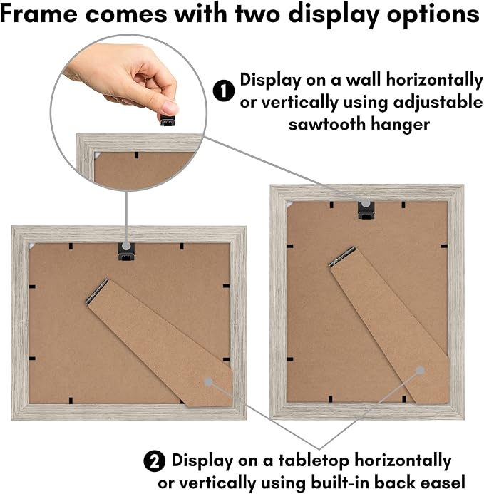 Americanflat 8x10 Picture Frame with Shatter-Resistant Glass - Use as 5x7 Frame with Mat or Display 8x10 Photo Without Mat - Signature Collection - Picture Frames for Tabletop and Wall - Driftwood | Engineered Wood construction, Shatter-resistant glass...