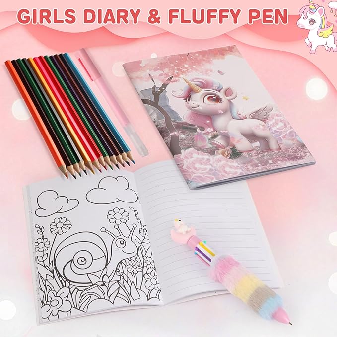 Unicorn Magic Gift Set for Girls Age 3-8 | 10-in-1 Arts and Crafts Kit with Plush Toy, Stickers & Drawing Supplies | Creative Screen-Free Play | Gift Ready (Sets)