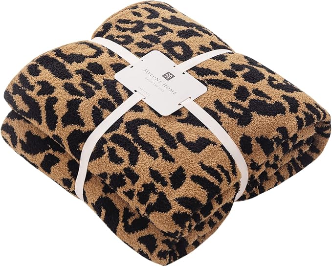 MH MYLUNE HOME Ultra Soft Leopard Throw Blanket Plush, Brown, 50"x60" | Reversible Cheetah Print Blanket, Comfy Fluffy Fuzzy Plush Blanket Throws for Couch Bed, Cozy Blankets for Women Gift
