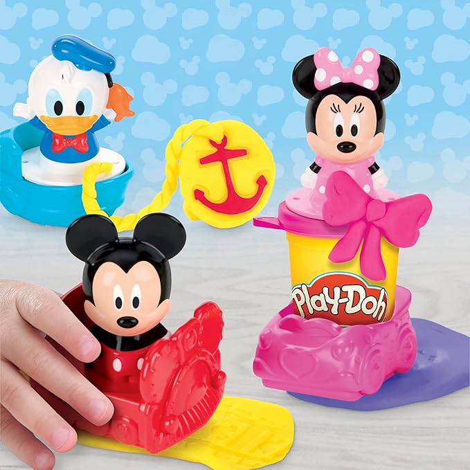 Play-Doh Disney Junior Mickey Mouse Clubhouse, Stamp & Go Megapack with Mickey, Minnie & Donald, Arts & Crafts Preschool Toys for Kids 2+