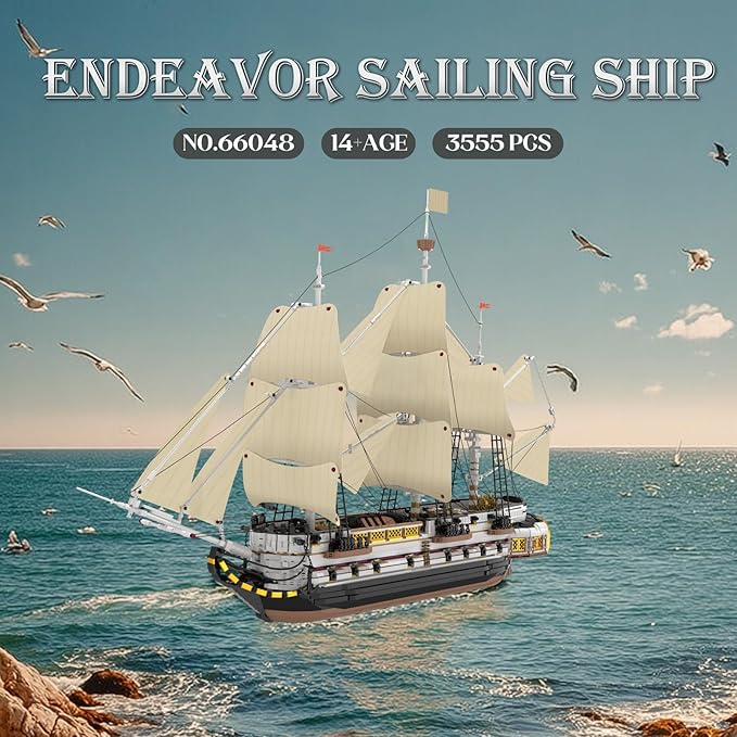 Large Sailing Ship Model Building Blocks Kit, Sailing Boat Model Construction Set, Pirate Ship & Historical Collectible Toy, Home Decor Birthday Gifts for Adult Collectors Enthusiasts 3555PCS