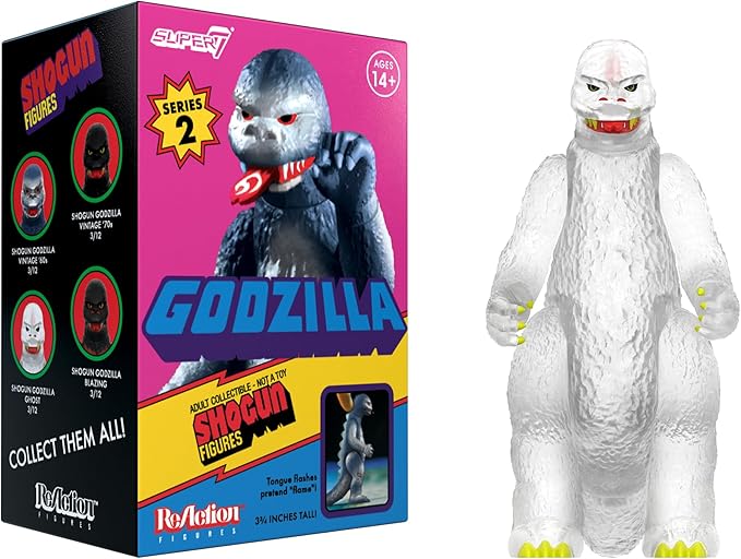 Super7 Toho Shogun Godzilla Blind Box Flat Reaction Figures - (12 Pack) 3.75" Toho Godzilla Action Figures Classic Movie Monster Collectibles and Retro Toys
