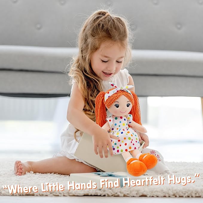 June Garden 23" Snuggle Cuties Sophie - Soft Cuddly Plush Doll Gift for Girls - Huggable Rag Doll - Pink XL