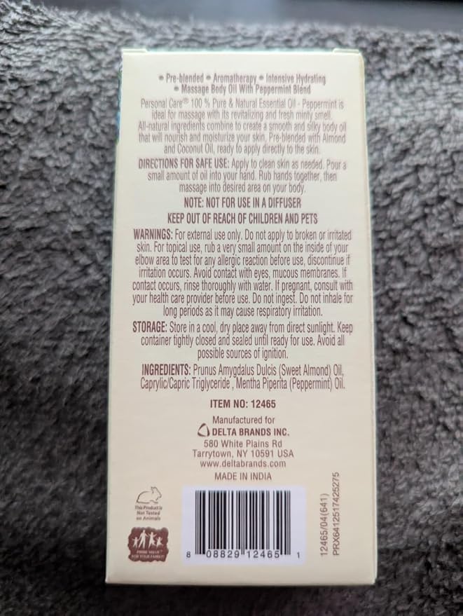 100% Pure & Natural Essential Oil, Aromatherapy and Skin Care, 0.27 fl oz (Peppermint)