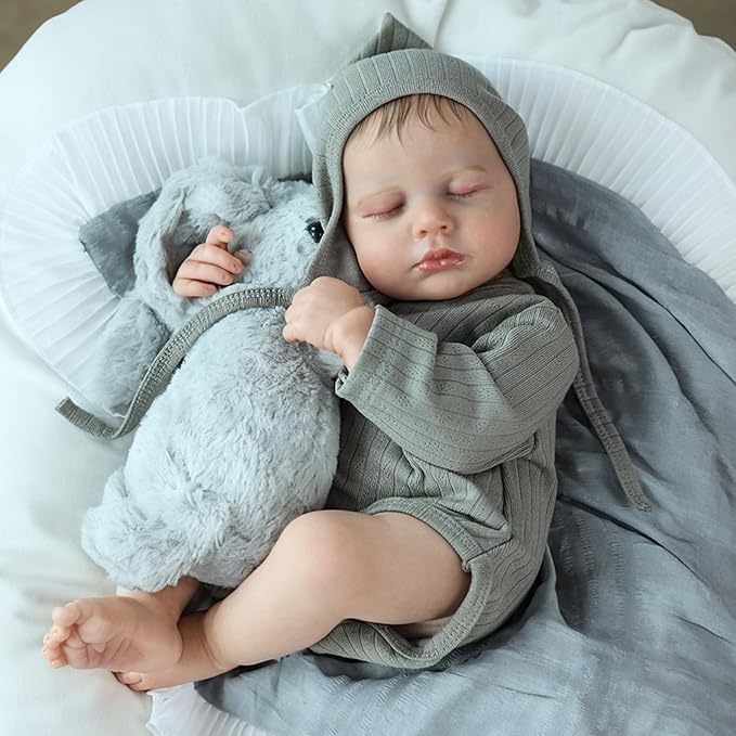 SCOM 20-Inch Reborn Baby Girl Doll, Soft Full Vinyl Body, Bathable & Poseable, Weighted Feel, Hand-Painted Details with Gift Box & Accessories, Ages 3+