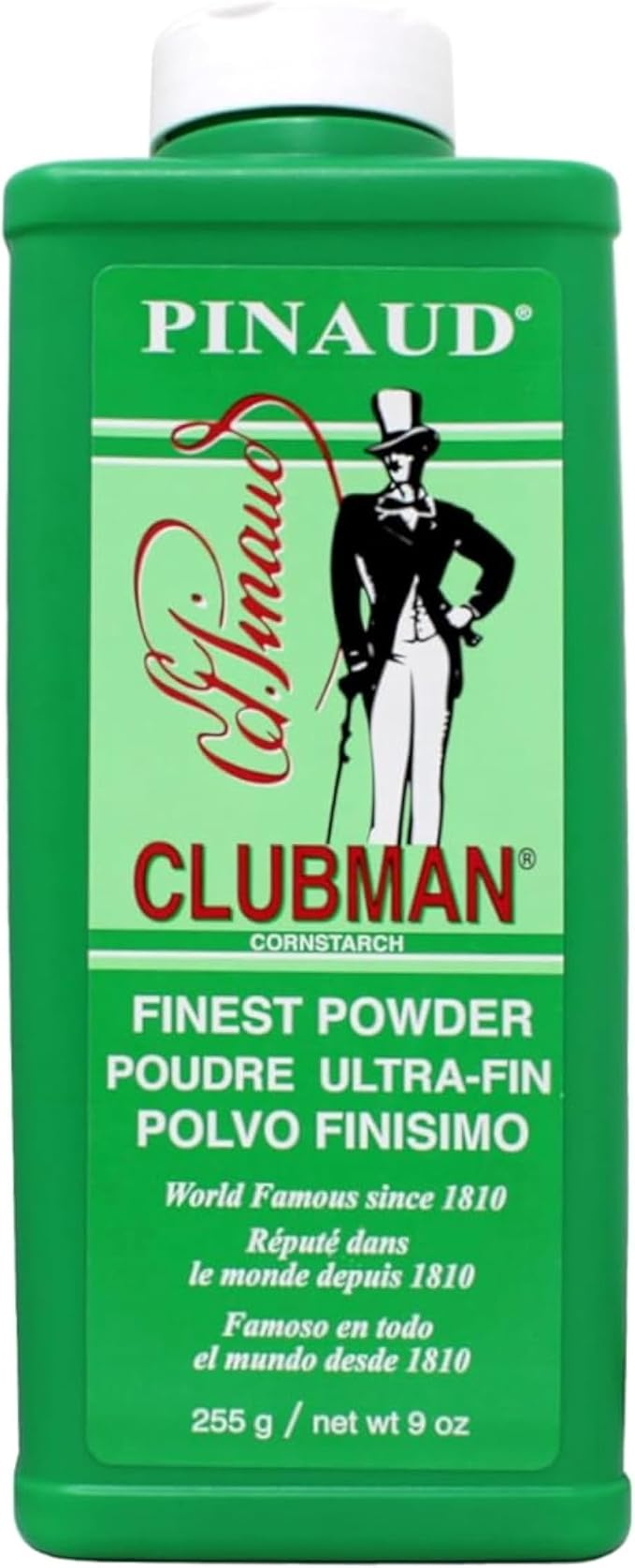 Clubman Pinaud Finest Body Powder, Sweat & Odor Control, Grooming, 9 oz | Moisture Absorbing Essential for Men with Cornstarch & Zinc Oxide, Prevents Chafing with Classic Barbershop Scent