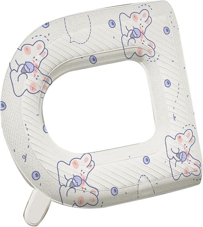 Fafeicy O Shaped Toilet Seat Cover, EVA Material, Cartoon Print Design, Fits Standard Toilets, Ideal Bathroom Accessory
