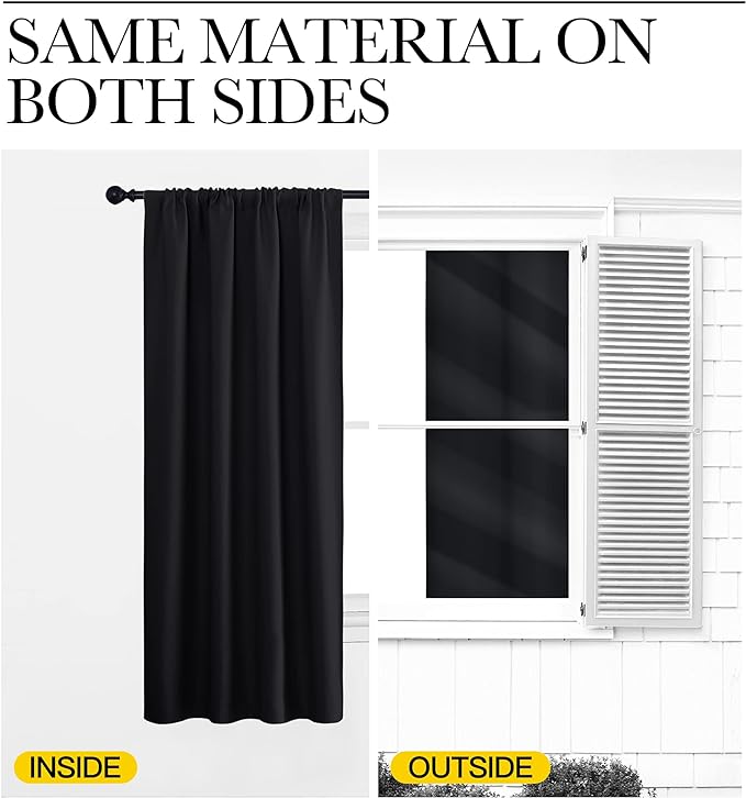 NICETOWN Black Out Curtain Panels for Kitchen - Energy Smart Decoration Thermal Insulating Blackout Drapes/Draperies for Small Window (2 Panels, 29 inches Wide by 50 inches Long)