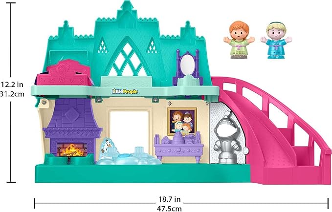Fisher-Price Disney Frozen Arendelle Castle Playset with Lights & Sounds Little People, 2 Character Figures, Toddler Toys (Amazon Exclusive)
