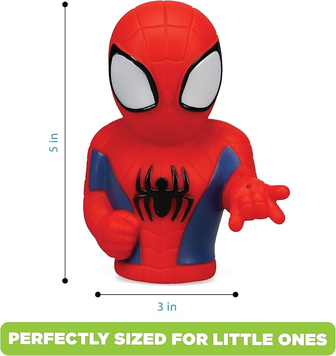 Marvel Spidey & Friends - 5 Piece Bath Squirter Bucket Set - Bath Toys for Baby and Toddlers - Includes Organizer Bucket - Store Bath Time Water Toys